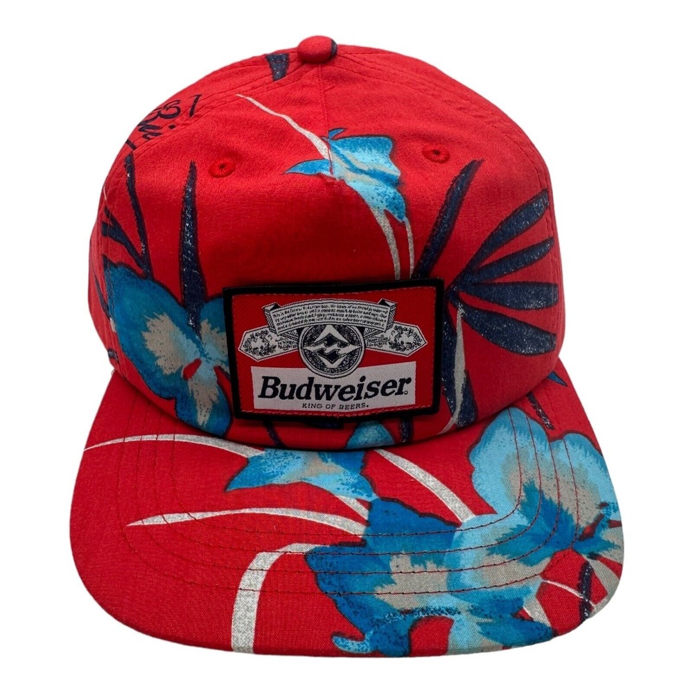 Billabong X Budweiser Logo Hat Vacay Snapback Tropical Unisex Red/Blue OSFA Cap